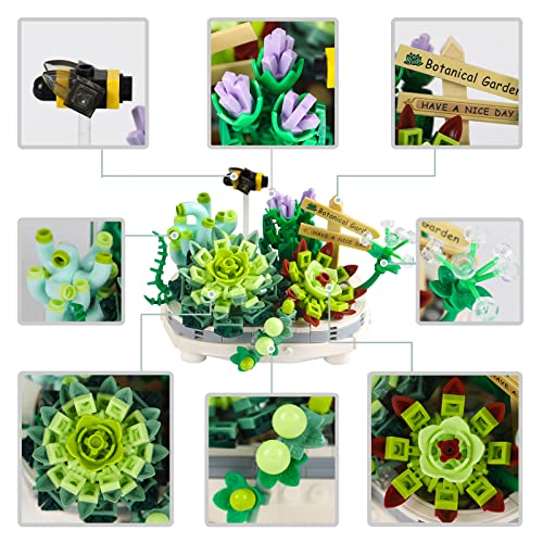 QLT Mini Bricks Bonsai Model Creative DIY Simulation Mini Particle Flower Botanical Collection Construction Building Toy (Not Compatible with Major Brands)