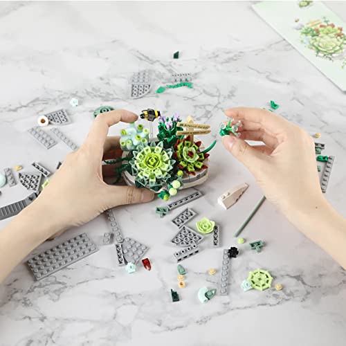 QLT Mini Bricks Bonsai Model Creative DIY Simulation Mini Particle Flower Botanical Collection Construction Building Toy (Not Compatible with Major Brands)