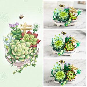 QLT Mini Bricks Bonsai Model Creative DIY Simulation Mini Particle Flower Botanical Collection Construction Building Toy (Not Compatible with Major Brands)