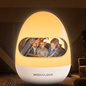 MediAcous Night Lights for Kids Room, Baby Night Light with Stable Charging Pad, Dimmable Kids Night Light with 1H Timer & Touch Control, ABS+PC LED Egg Lamps for Breastfeeding, Up to 200H