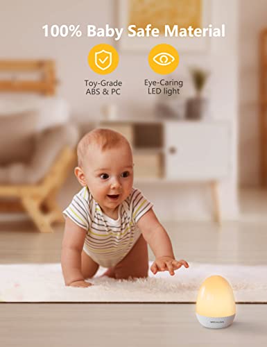 MediAcous Night Lights for Kids Room, Baby Night Light with Stable Charging Pad, Dimmable Kids Night Light with 1H Timer & Touch Control, ABS+PC LED Egg Lamps for Breastfeeding, Up to 200H