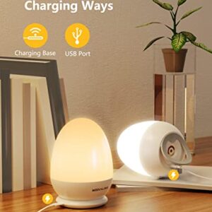 MediAcous Night Lights for Kids Room, Baby Night Light with Stable Charging Pad, Dimmable Kids Night Light with 1H Timer & Touch Control, ABS+PC LED Egg Lamps for Breastfeeding, Up to 200H