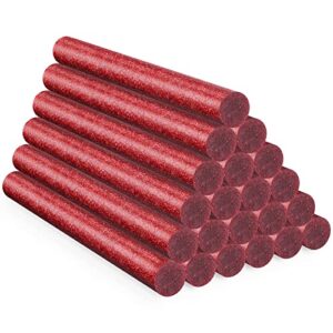 glitter red hot glue sticks, enpoint 24 pcs full size hot melt glue sticks, blood red adhesive glue stick strips for art craft school office home projects and repairing sealing, 4" long x 0.43" dia