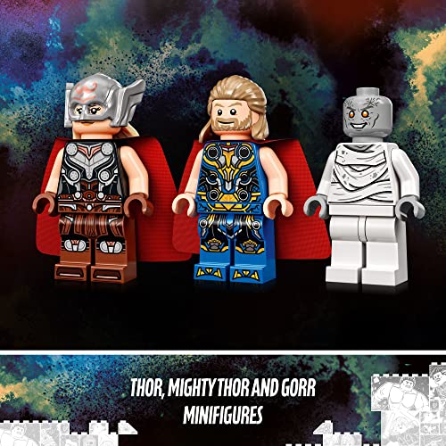 LEGO Marvel Attack on New Asgard, Thor Buildable Toy 76207 with Hammer, Stormbreaker and Monster Figure, Love and Thunder Movie Set