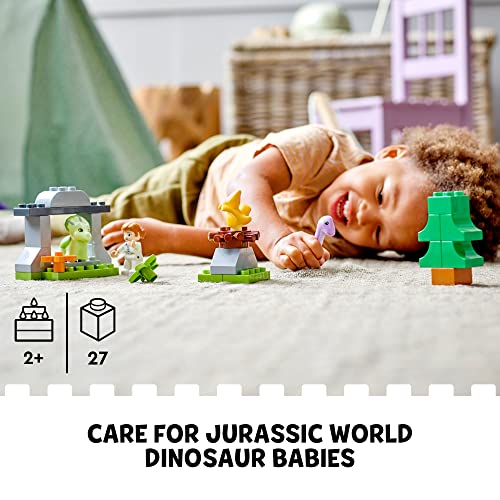 LEGO DUPLO Jurassic World Dinosaur Nursery Toys 10938 - Featuring Baby Triceratops Figure, Dino Learning Toy for Toddlers, Large Bricks Set, Great Animal Playset Gift for Girls & Boys Age 2 Plus