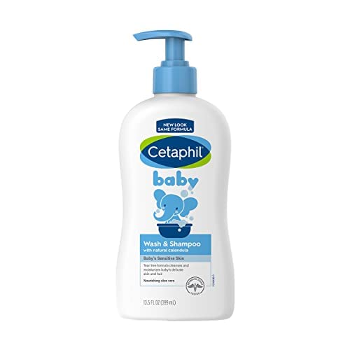 Cetaphil Baby Wash & Shampoo with Organic Calendula ,Tear Free , Paraben, Colorant and Mineral Oil Free , 13.5 Fl. Oz