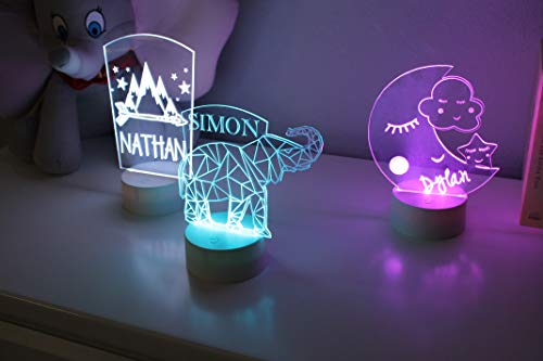 ETCHEY Personalized Dinosaur Night Light, Dinosaur Night Light, Boy's Room, Kid's Bedroom Decor Children's Light, Kids Bedroom