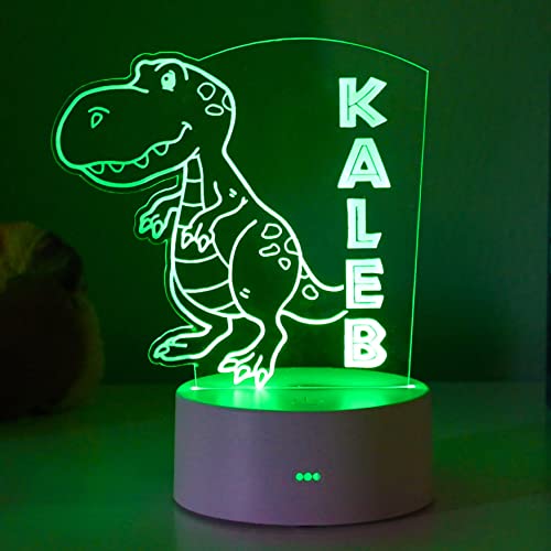 ETCHEY Personalized Dinosaur Night Light, Dinosaur Night Light, Boy's Room, Kid's Bedroom Decor Children's Light, Kids Bedroom