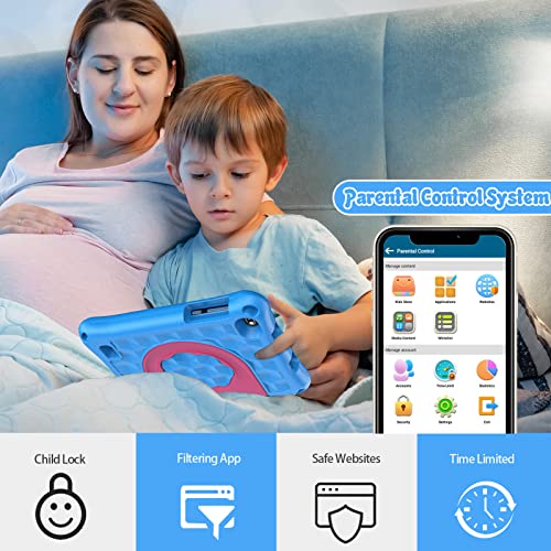 VASOUN Kids Tablet 7 Inch Tablet for Toddlers, Android 11 Tablet 2GB RAM 32GB Storage with WiFi Dual Camera, Parental Control Mode Google Playstore YouTube Netflix for Boys Girls (Blue)