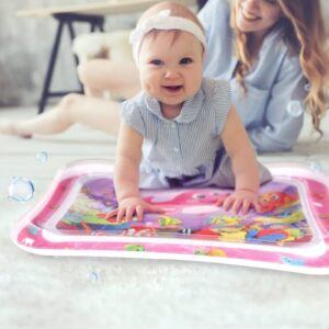 Hitituto Inflatable Tummy Time Mat Premium Baby Water Play Mat Fun Activity Center for Baby's Stimulation Growth and Sensory Development Ideal Infants Toddlers Baby Girls Toy for 3 6 9 12 24 Months