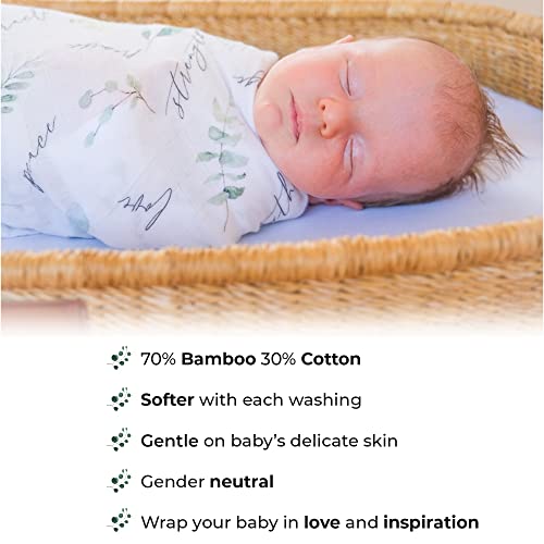 Mila Preemie Boutique Preemie Swaddle (35” x 35”) - Bamboo & Cotton Muslin Swaddle Blanket - Soft Preemie Swaddle Blanket - Neutral Preemie Swaddle Wrap for Small Newborn - Great Gift for Moms