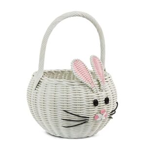 G6 COLLECTION Hand Woven Bunny Rattan Wedding Flower Girl Basket Decorative Bin Home Decor Organizer Cute Handmade Handcrafted Nursery Gift Animal Storage Decoration Easter Wicker Rabbit (Large)