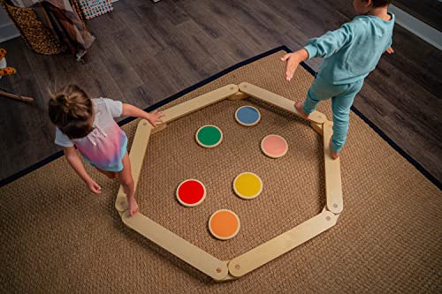 Avenlur Majesty Wooden Balance Beam, Stepping Stones, Obstacle Course - Montessori Waldorf Style Indoor Gym Playset for Kids, Toddlers & Children (2-8 yrs) - Enhance Coordination and Motor Skills