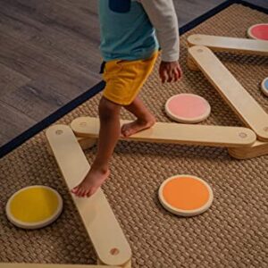 Avenlur Majesty Wooden Balance Beam, Stepping Stones, Obstacle Course - Montessori Waldorf Style Indoor Gym Playset for Kids, Toddlers & Children (2-8 yrs) - Enhance Coordination and Motor Skills