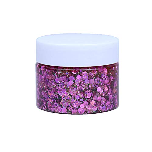 DAWILS Face Glitter Peel Off Chunky Glitter Gel Face Makeup Holographic Chunky Glitter Body Peel Off Formula Cosmetic Glitter Glue Pink