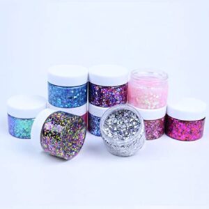 DAWILS Face Glitter Peel Off Chunky Glitter Gel Face Makeup Holographic Chunky Glitter Body Peel Off Formula Cosmetic Glitter Glue Pink