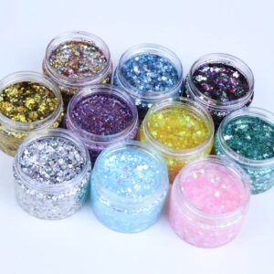 DAWILS Face Glitter Peel Off Chunky Glitter Gel Face Makeup Holographic Chunky Glitter Body Peel Off Formula Cosmetic Glitter Glue Pink