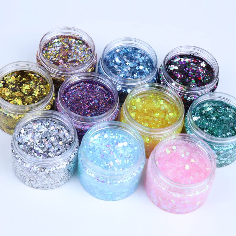 DAWILS Face Glitter Peel Off Chunky Glitter Gel Face Makeup Holographic Chunky Glitter Body Peel Off Formula Cosmetic Glitter Glue Pink