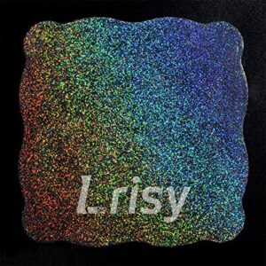 Lrisy Holographic Extra Fine Glitter Powder with Shaker Lid, Craft Glitter Sequins for Epoxy Resin, Slime,Tumblers,Nail&Painting Arts 140g/4.5oz (Ultra Thin Holographic Silver)