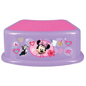 Disney Minnie Mouse Happy Helpers Bathroom Step Stool for Kids Using The Toilet and Sink - Kids Step Stool, Potty Training, Non-Slip, Bathroom, Kitchen, Lightweight