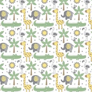 GROW WILD Changing Pad Cover 3 Pack | Soft & Stretchy Jersey Cotton | Baby Changing Table Pad Cover | Diaper Changing Pad Covers for Girls or Boys | Wipeable Sheets | Grey White Yellow Safari Animals