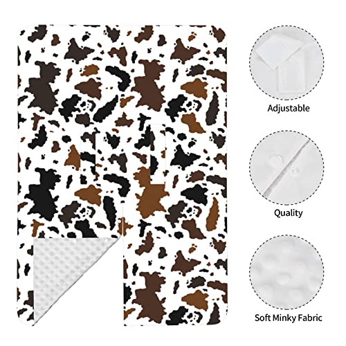 Brown Black Cow Skin Baby Car Seat Canopy Cover Multi Use Nursing Cover for Newborn Car Seat Canopy Mom Nursing Breastfeeding Covers Newborn Shower Gift