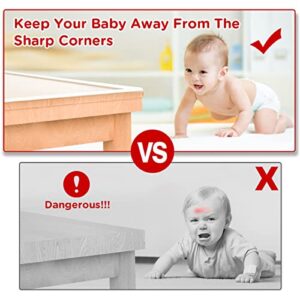 Baby Proofing, 6.6ft Edge Protector Strip Clear, Silicone Soft Corner Protectors with Upgraded Pre-Taped Strong Adhesive, Edge Protectors for Sharp Corners of Cabinets, Tables, Drawers