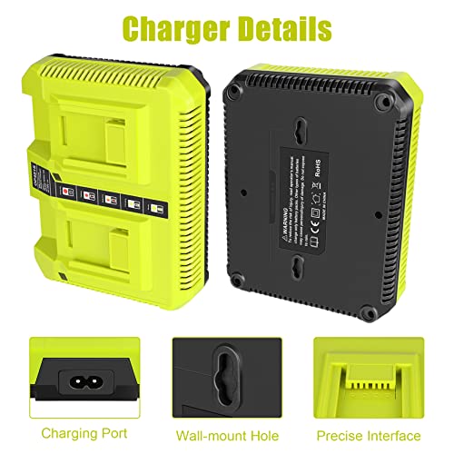 JYJZPB Dual Channel OP401 40V Battery Charger for Ryobi 40V Battery OP4050A OP4026 OP40601 OP4040 OP4030 OP4015 OP40201 Lithium Battery