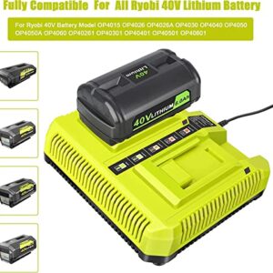 JYJZPB Dual Channel OP401 40V Battery Charger for Ryobi 40V Battery OP4050A OP4026 OP40601 OP4040 OP4030 OP4015 OP40201 Lithium Battery