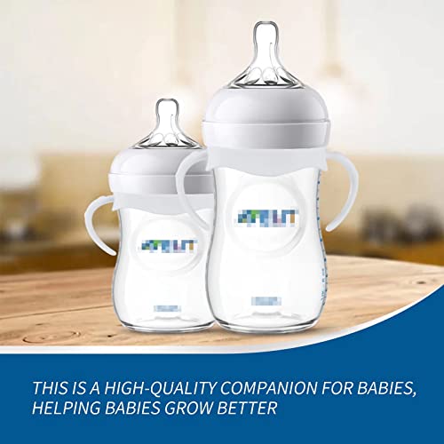 4 Pack Compatible Baby Bottle Handles for Philips Avent Natural Baby Bottles,Baby Bottle Holder - White