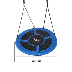 ALEKO Outdoor Saucer Platform Swing with Adjustable Hanging Ropes Great for Tree, Swing Set, Backyard, Playground, Playroom Constructed with Safety- 660 lbs Weight Capacity (47 in, Blue)