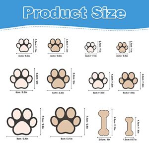 Dog Paw Print Stickers Glow in The Dark Wall Decals Pup Dog Room Decor Stickers Vinyl Dog Paw Bone Wall Decals Removable Animal Footprint Decal for Kids Boys Girls Bedroom Nursery Floor Ceiling Decor (Sky blue)