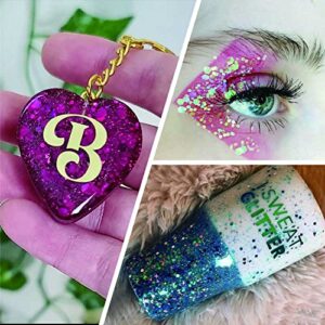 Chunky and Fine Glitter Mix, Estanoite 24 Colors Sequins & Fine Glitter Powder Mix, Holographic Glitter Flakes, Cosmetic Face Body Eye Hair Nail Art Resin Tumbler Iridescent Glitter Loose Glitter