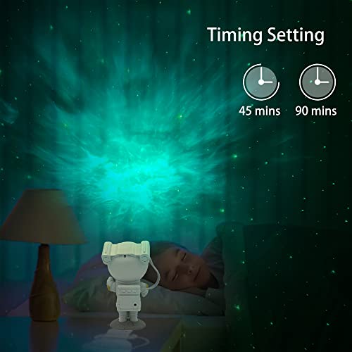 Space Buddy Projector, Astronaut Light Projector, Star Galaxy Night Lights, Nebula Galaxy with Timer and Remote, Kids Gaming Room Bedroom Decor, Christmas, Great Gift for Kids