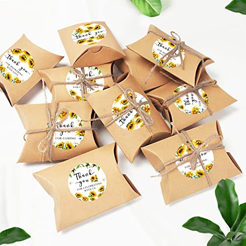 80 Sunflower Baby Shower Thank You Stickers, Sunflower Bridal Shower Wedding Favor Labels, Sunflower Birthday Party Favor Wrap Stickers (2 Inch)