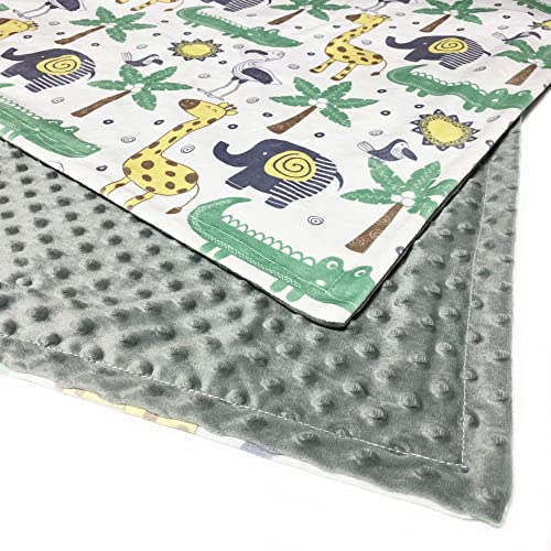 Baby Blankets for Boys & Girls, Soft Minky Blanket 30x40 | 2-Pack of Large Baby Blankets Unisex | for Travel, Nursery, Stroller, Swaddle or Receiving Blankets (Safari)