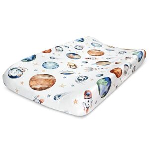 Outer Space Changing Pad Cover - Jersey Knit Cotton - Unique Watercolor Design