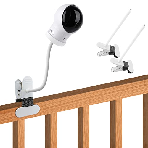 2 Pack Flexible Clip clamp Mount for Eufy Spaceview, Spaceview Pro and Spaceview S Baby Monitor Mount No Tools or Wall Damage Required Baby Monitors Holder Baby Camera Stand for Crib