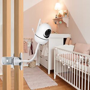 2 Pack Baby Monitor Mount Compatible with HelloBaby HB65/HB66/HB248,ANMEATE SM935E Baby Monitor Camera Flexible Clip Clamp Mount Long Gooseneck Arm, Baby Monitors Holder Without Tools or Wall Damage