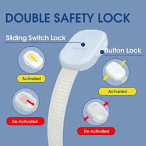 LOSODONA Child Cabinet Safety Locks for Toddlers (6 Pack) Baby Proof Drawer Locks Child Safety Strap Locks for Doors Fridges Toilet Ovens