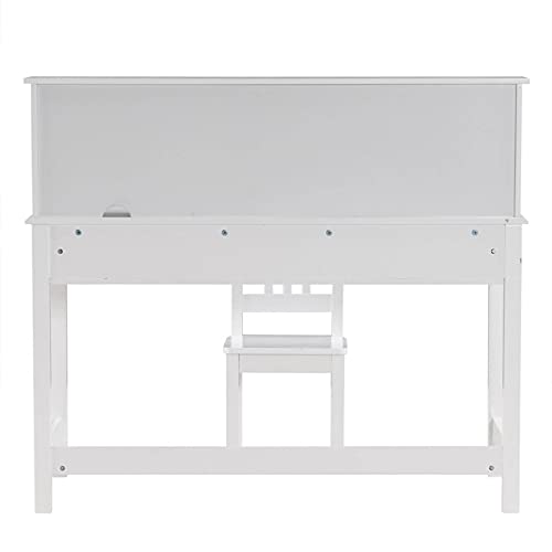 NC Painted Student Table and Chair Set A, White, 5-Layer Desktop, Multifunctional (1106066cm)