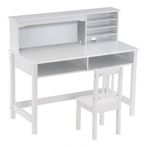 NC Painted Student Table and Chair Set A, White, 5-Layer Desktop, Multifunctional (1106066cm)