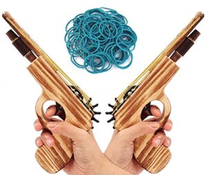 xinlong 2 pcs wooden rubber band gun quality wood & handmade kids outdoor toy 9 inches length