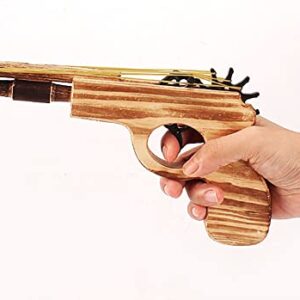 xinlong 2 Pcs Wooden Rubber Band Gun Quality Wood & Handmade Kids Outdoor Toy 9 Inches Length