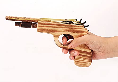 xinlong 2 Pcs Wooden Rubber Band Gun Quality Wood & Handmade Kids Outdoor Toy 9 Inches Length