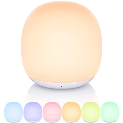 EASEMO Night Light for Kids Room, Baby Night Light with Touch Control, Rechargeable Magnetic Nursery Lamp with RGB Color & Stepless Dimming with 1 Hour Timer for Breastfeeding Bedroom, Child Gifts