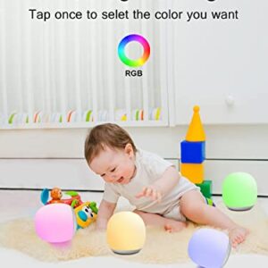 EASEMO Night Light for Kids Room, Baby Night Light with Touch Control, Rechargeable Magnetic Nursery Lamp with RGB Color & Stepless Dimming with 1 Hour Timer for Breastfeeding Bedroom, Child Gifts