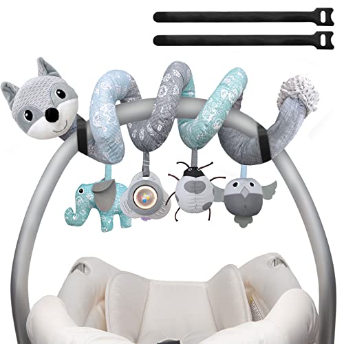 MONSTIME Car Seat Toys Newborn Toys, Stroller Toys Baby Toys 0-3 Months Infant Toys, Baby Toys for Carseat Stroller Crib with Music Rattle, Baby Toys for 0 3 6 9 12 Babies Boys Girls Enfants (Gray)