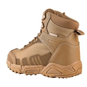 FREE SOLDIER Men's Waterproof Hiking Boots Lightweight Work Boots Military Tactical Boots Durable Combat Boots(Brown, 7.5 US)