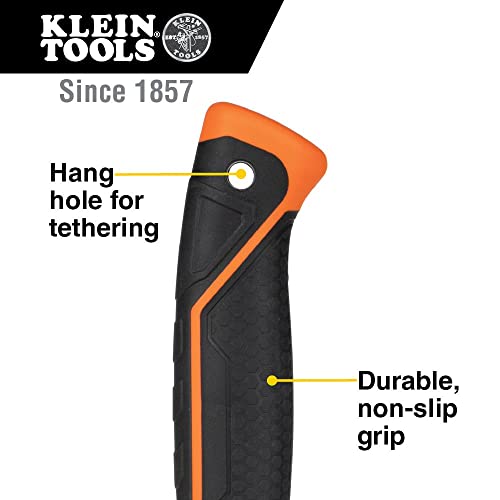 Klein Tools H80718 Straight-Claw 18-Ounce Hammer with Smooth Head, Fiberglass Non-Slip Shock Absorbing Grip Handle with Tether Hole, 15-Inch